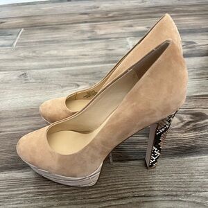 Jessica Simpson suede tan heels